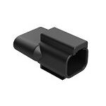 Black thermoplastic DIP Connector offering various terminal options designed for performance between minus 55 and plus 125 degrees Celsius